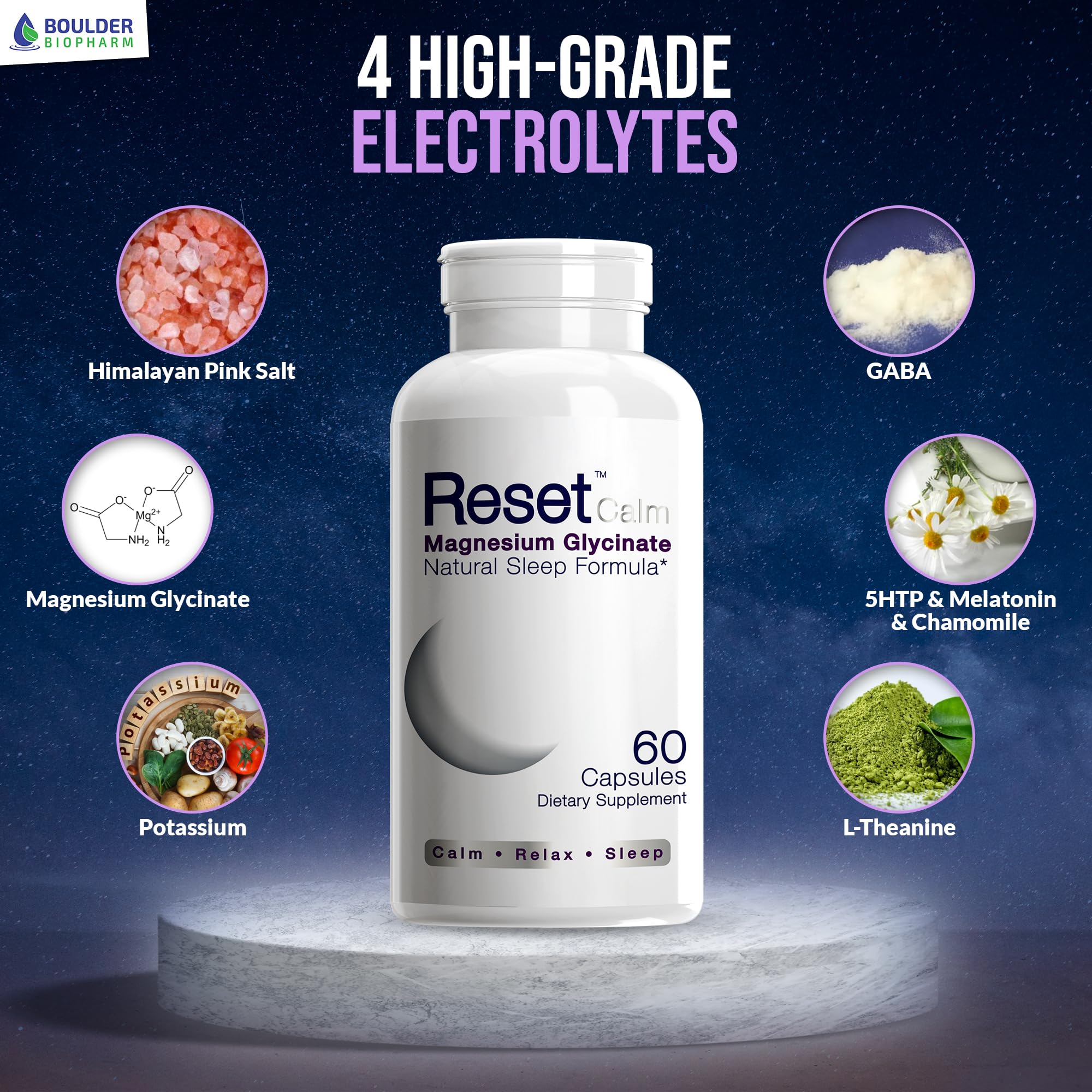 Foto 3 pulgar | Suplemento Reset Calm Night Electrolytes Con Melatonina - Venta Internacional.