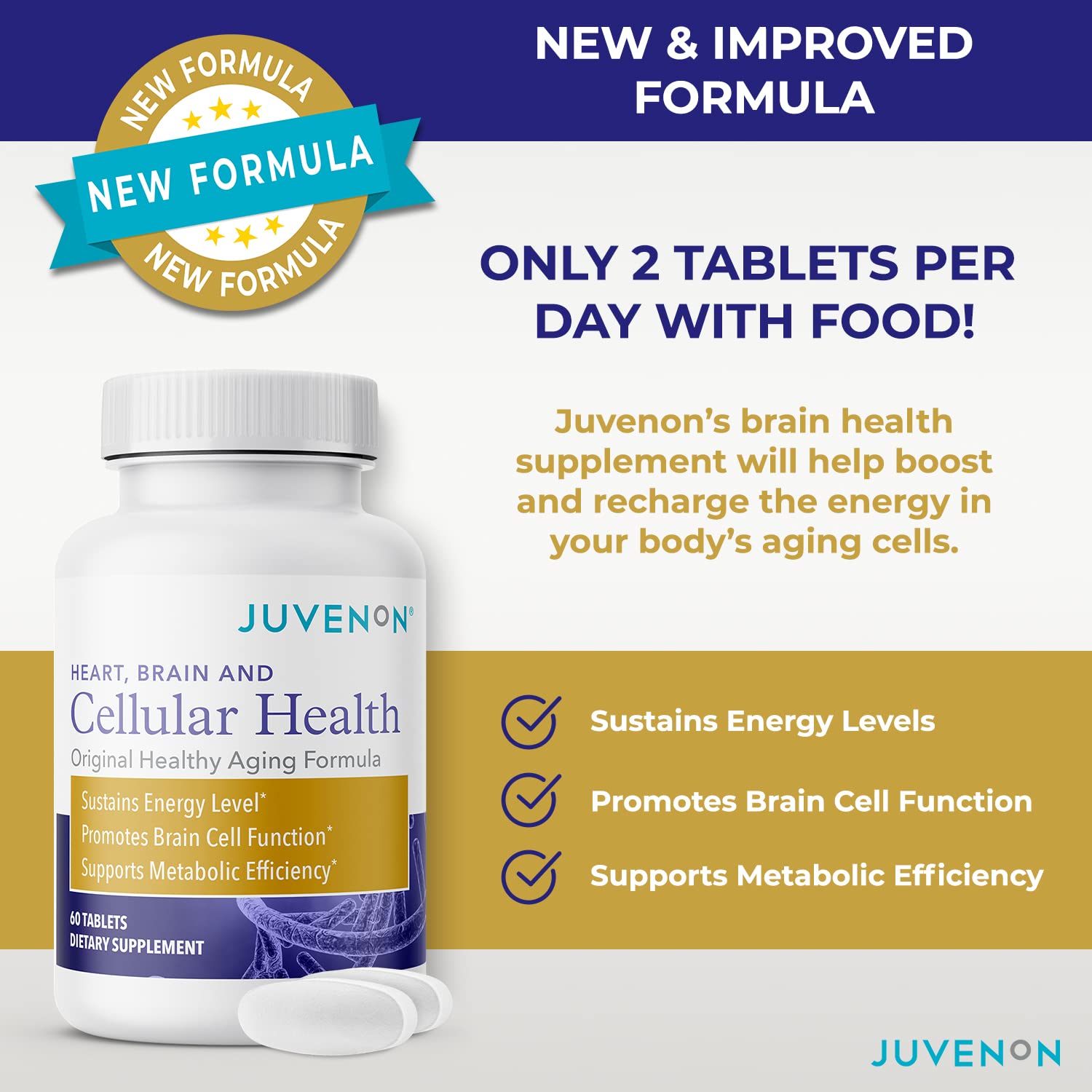 Foto 6 pulgar | Suplemento Juvenon Cellular Health Brain 60 Comprimidos - Venta Internacional.