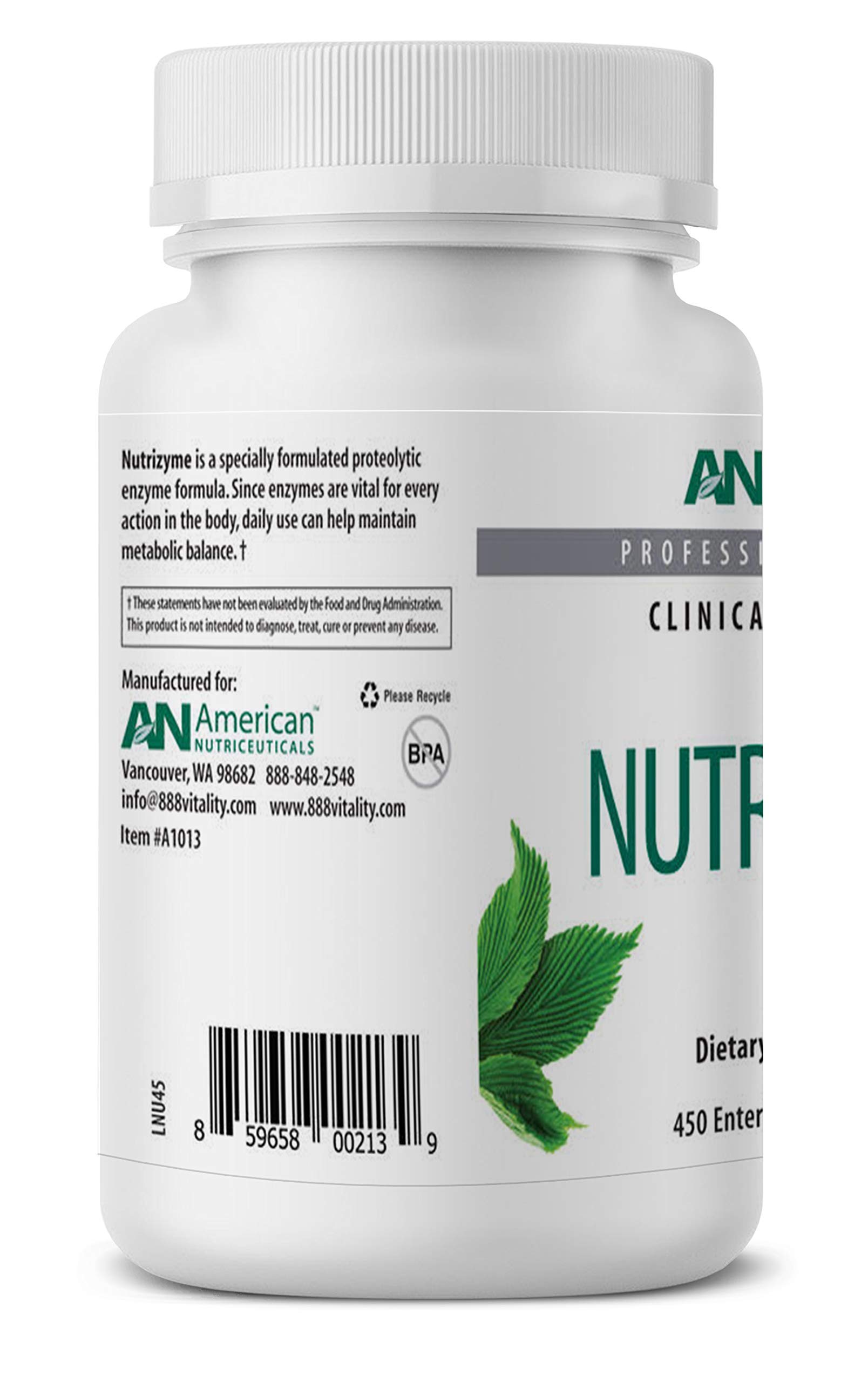 Foto 5 pulgar | Suplemento American Nutriceuticals Nutrizyme 450 Comprimidos - Venta Internacional.