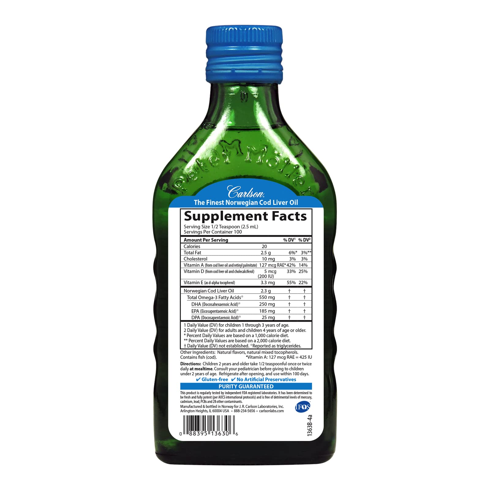 Foto 3 pulgar | Suplemento De Aceite De Hígado De Bacalao Carlson Para Niños, 250 Ml De Omega-3 A Y D3 - Venta Internacional.