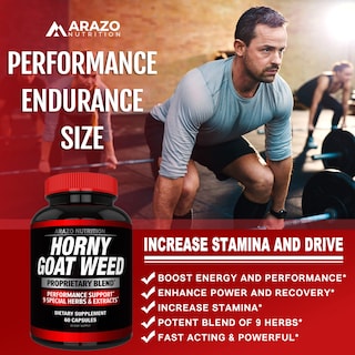 Foto 4 | Suplemento De Extracto De Hierba De Cabra En Celo De Arazo Nutrition, 60 Píldoras - Venta Internacional.
