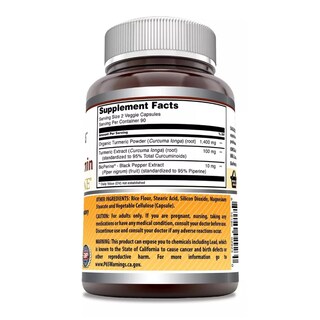 Foto 2 | Amazing Formulas Turmeric Curcumin With Bioperine Reduce Inflamación, Apoya La Salud De Las Articulaciones 180 Cápsulas