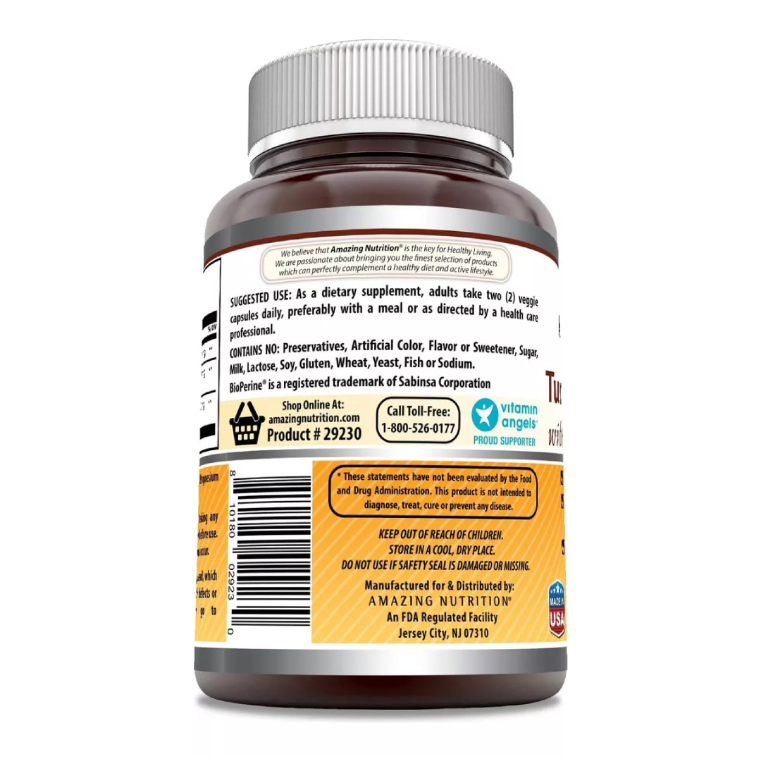 Foto 4 pulgar | Amazing Formulas Turmeric Curcumin With Bioperine Reduce Inflamación, Apoya La Salud De Las Articulaciones 180 Cápsulas