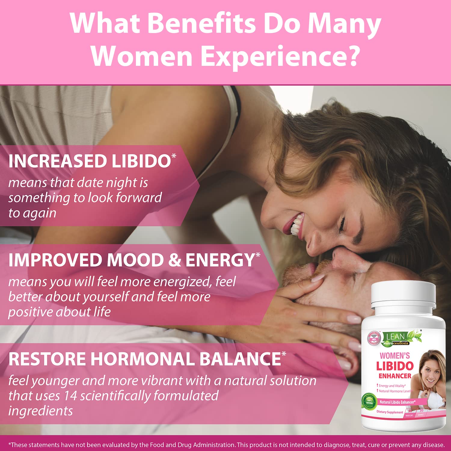 Foto 5 pulgar | Suplemento Lean Nutraceuticals Libido Booster Women 30 Cápsulas - Venta Internacional.