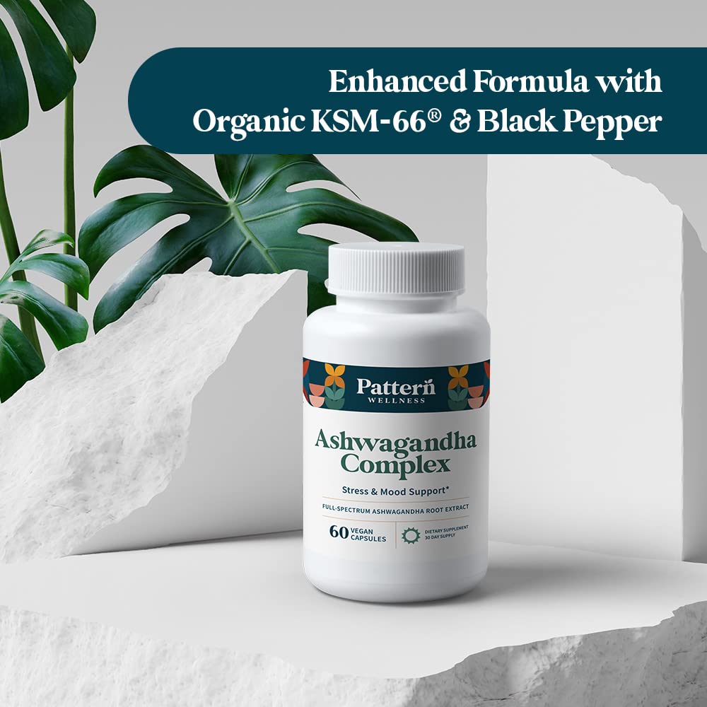 Foto 7 pulgar | Suplemento Pattern Wellness Ashwagandha Complex 60 Comprimidos - Venta Internacional.