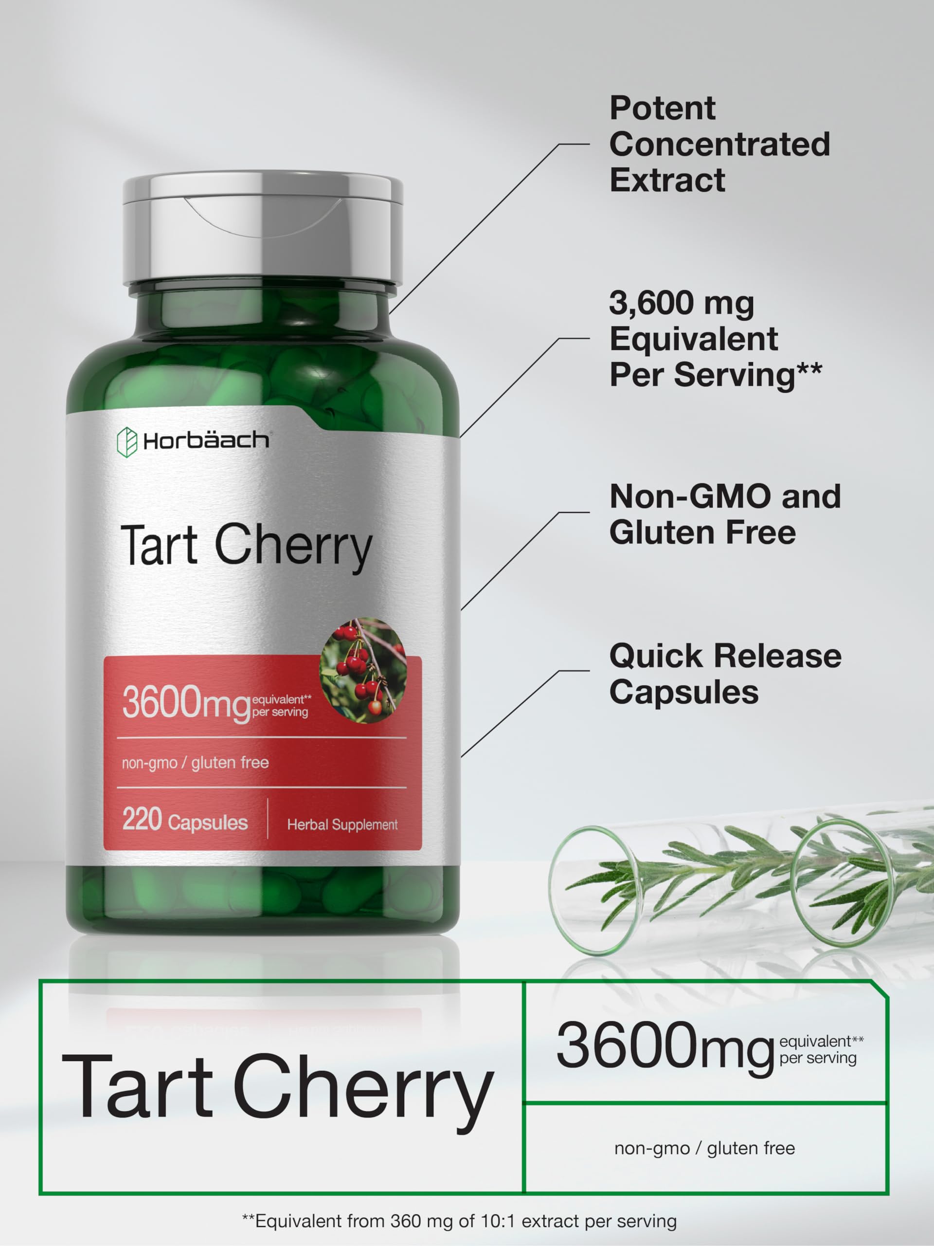 Foto 4 | Suplemento De Extracto De Cereza Ácida Horbäach 3600 Mg 220 Cápsulas - Venta Internacional.
