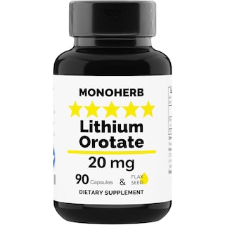 Foto 1 | Suplemento De Orotato De Litio Monoherb 20 Mg 90 Cápsulas Veganas - Venta Internacional.