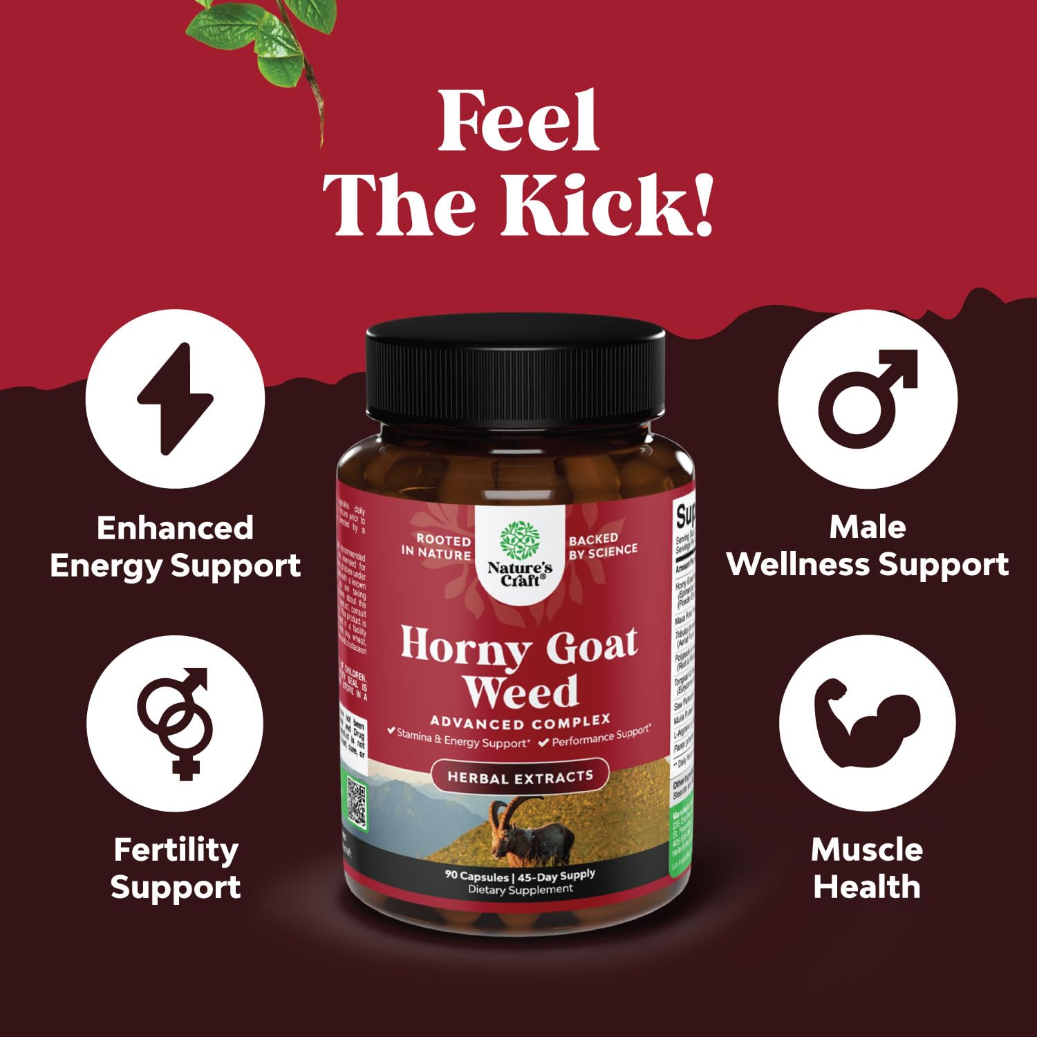 Foto 3 | Suplemento Natures Craft Horny Goat Weed Para Hombre, 1590 Mg - Venta Internacional.