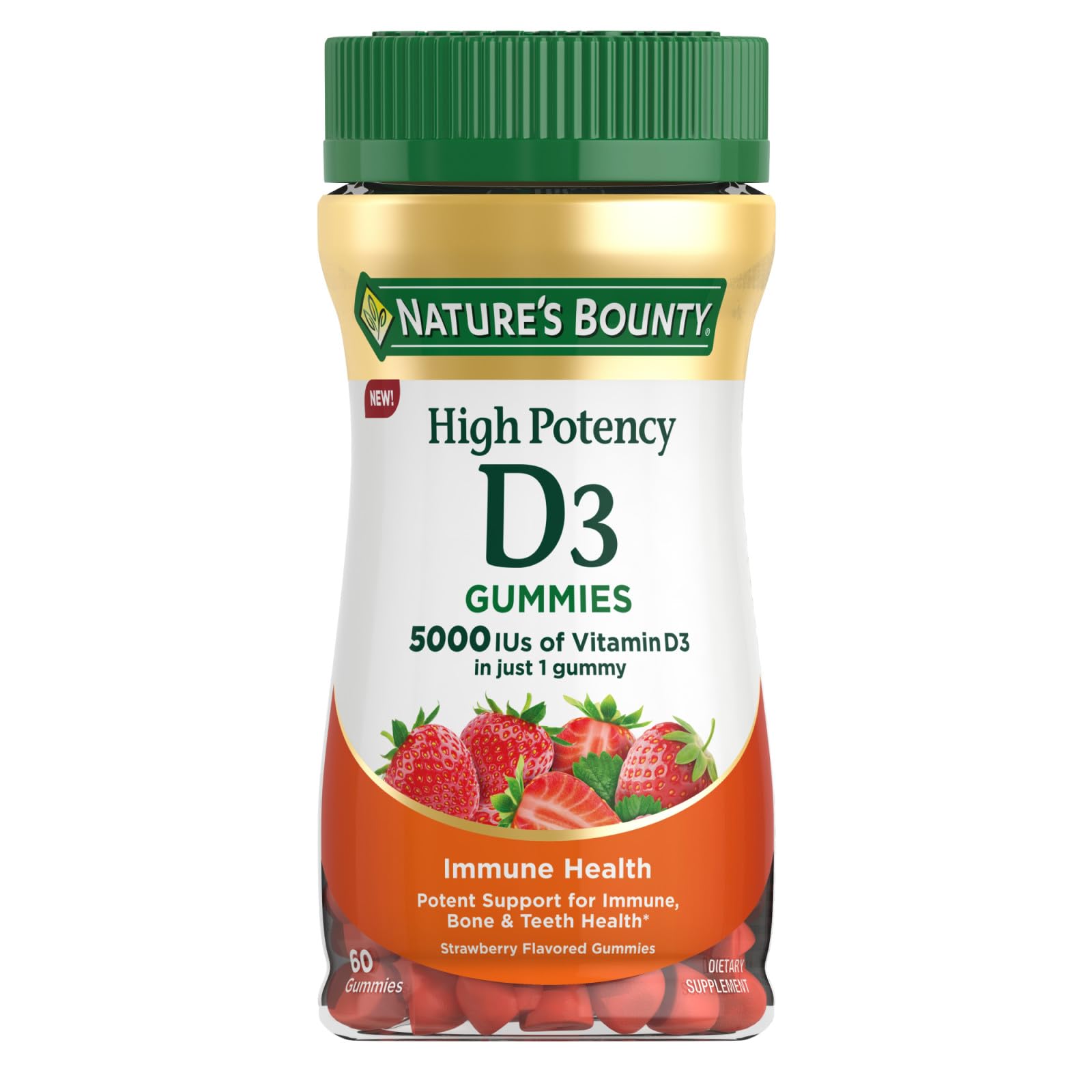 Foto 2 pulgar | Suplemento Nature's Bounty En Gomitas Con Vitamina D3 De 5000 Ui, 60 Unidades - Venta Internacional.