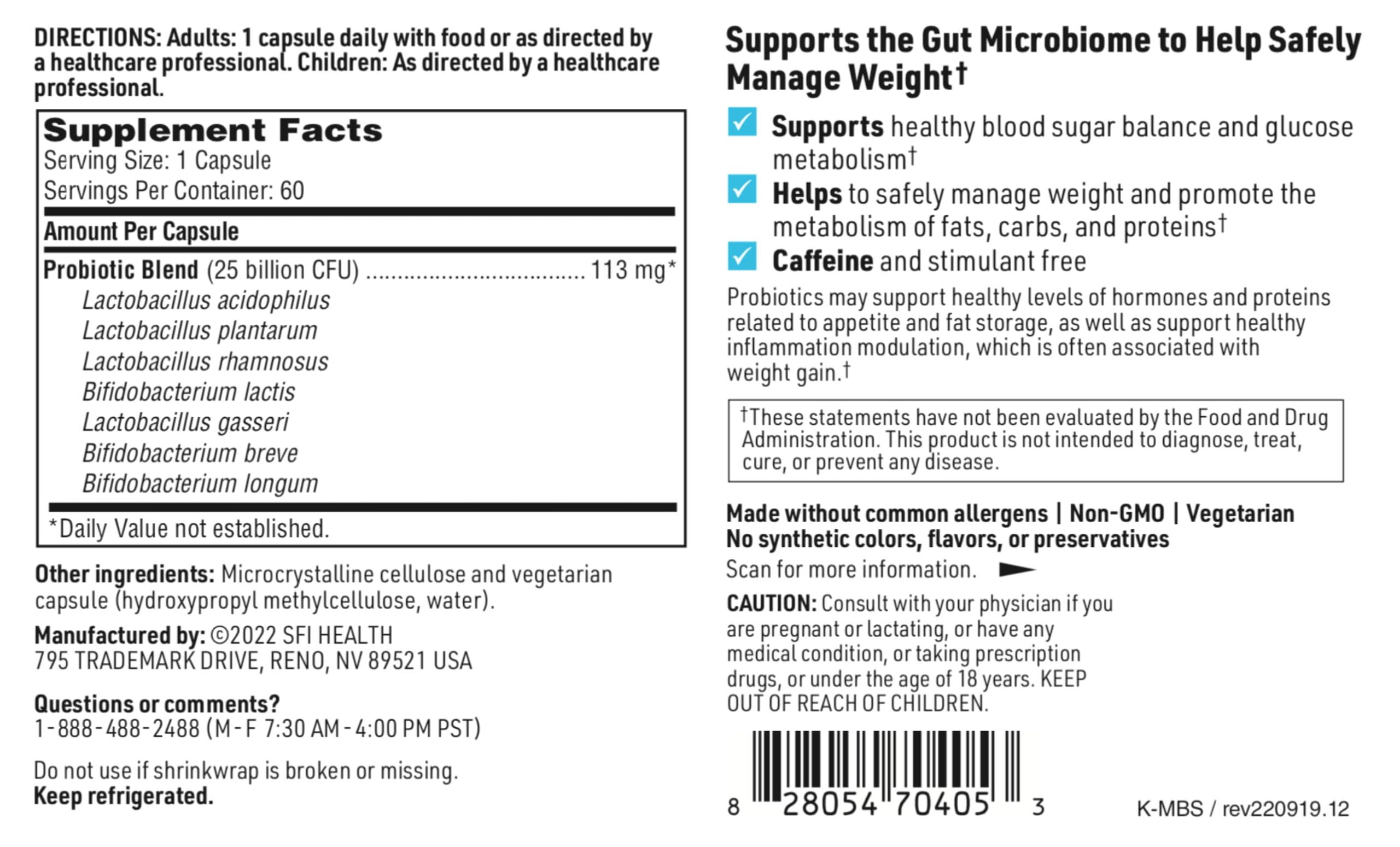 Foto 5 pulgar | Suplemento Klaire Labs Ther-biotic Metabolic 25 G Cfu 60 Cápsulas - Venta Internacional.