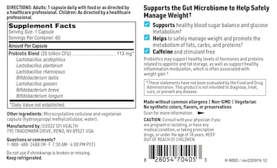 Foto 4 | Suplemento Klaire Labs Ther-biotic Metabolic 25 G Cfu 60 Cápsulas - Venta Internacional.