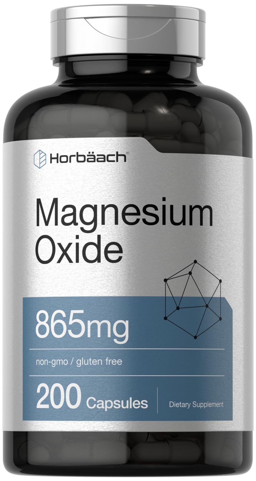 Foto 2 pulgar | Suplemento Horbäach De Óxido De Magnesio 865 Mg 200 Cápsulas - Venta Internacional.