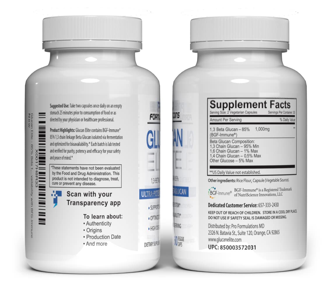 Foto 6 pulgar | Suplemento Pro Formulations Md Glucan Elite 85% Beta 1,3d - Venta Internacional.