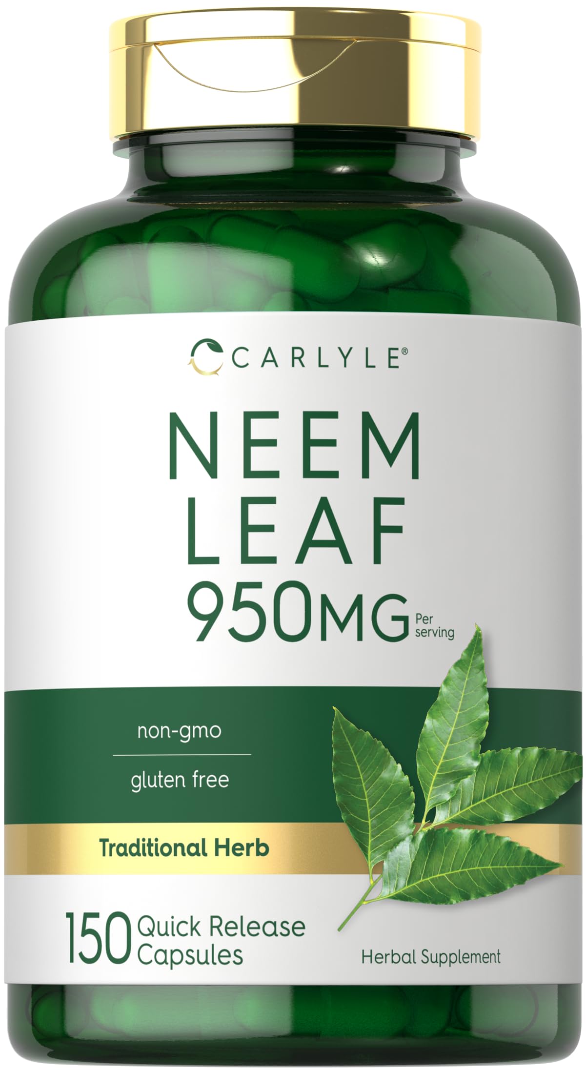 Foto 2 pulgar | Suplemento Carlyle Neem Leaf 950 Mg 150 Cápsulas En Polvo - Venta Internacional.