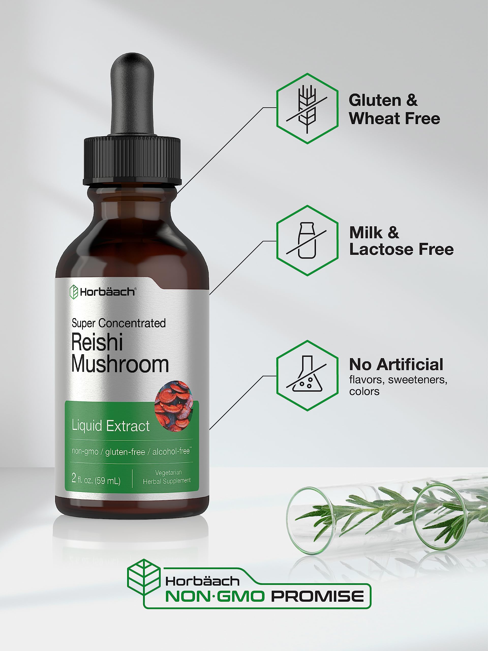 Foto 4 | Suplemento De Tintura De Extracto De Hongos Reishi Horbäach, 60 Ml - Venta Internacional.