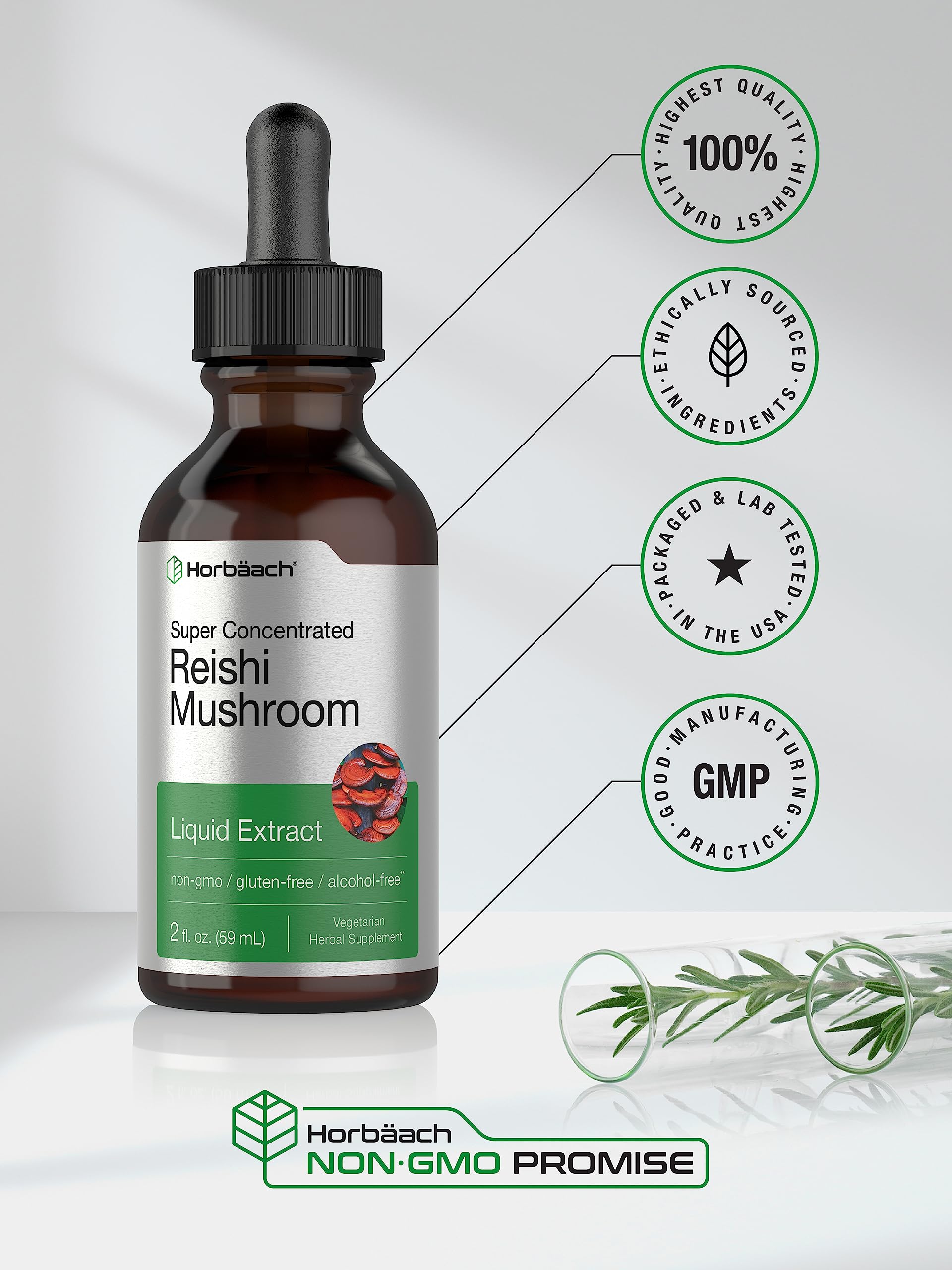 Foto 5 | Suplemento De Tintura De Extracto De Hongos Reishi Horbäach, 60 Ml - Venta Internacional.