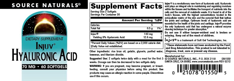 Foto 5 pulgar | Suplemento Source Naturals Ácido Hialurónico Injuv 70 Mg 60 Ml - Venta Internacional