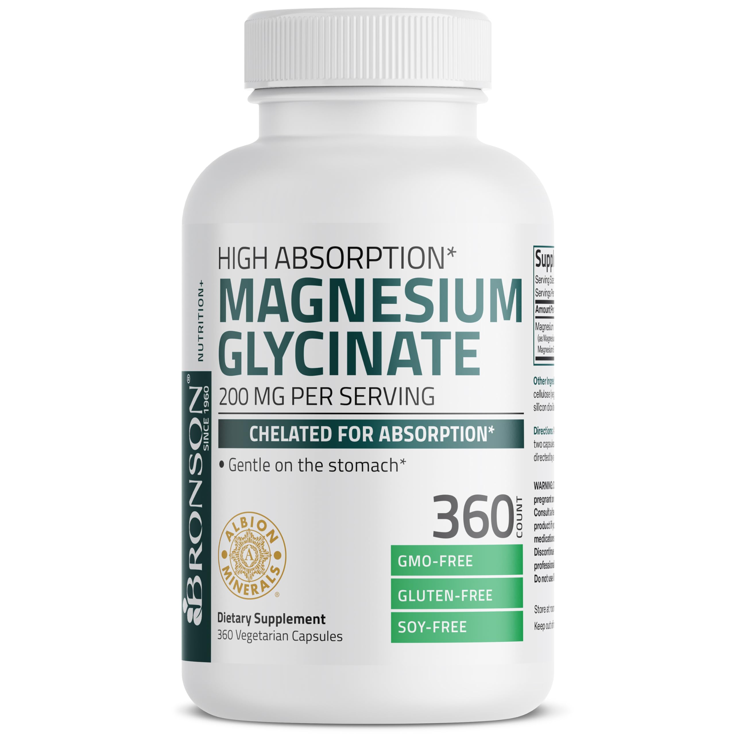 Foto 6 pulgar | Suplemento de Glicinato de Magnesio Bronson 200 mg 360 Cápsulas - Venta Internacional