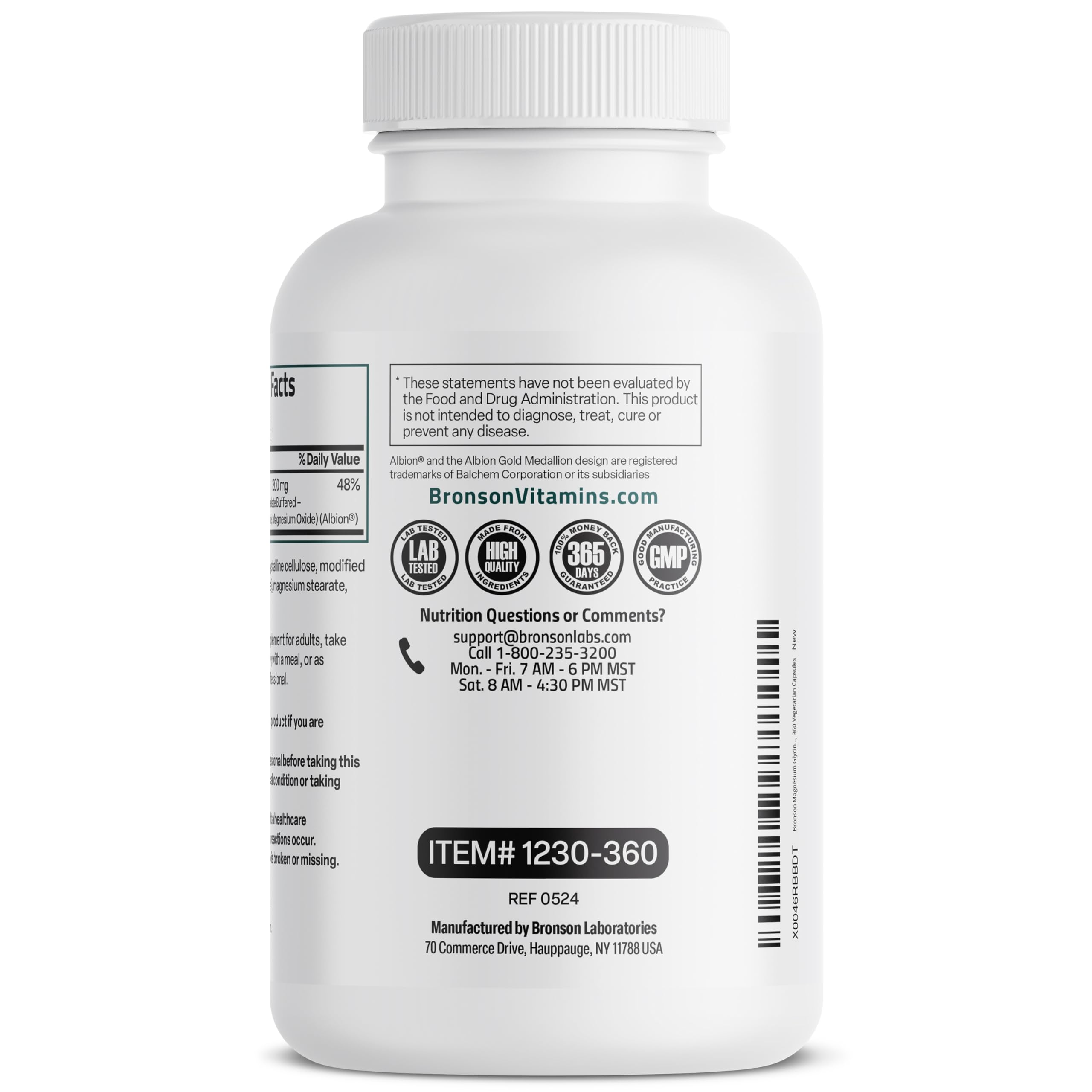 Foto 8 pulgar | Suplemento de Glicinato de Magnesio Bronson 200 mg 360 Cápsulas - Venta Internacional