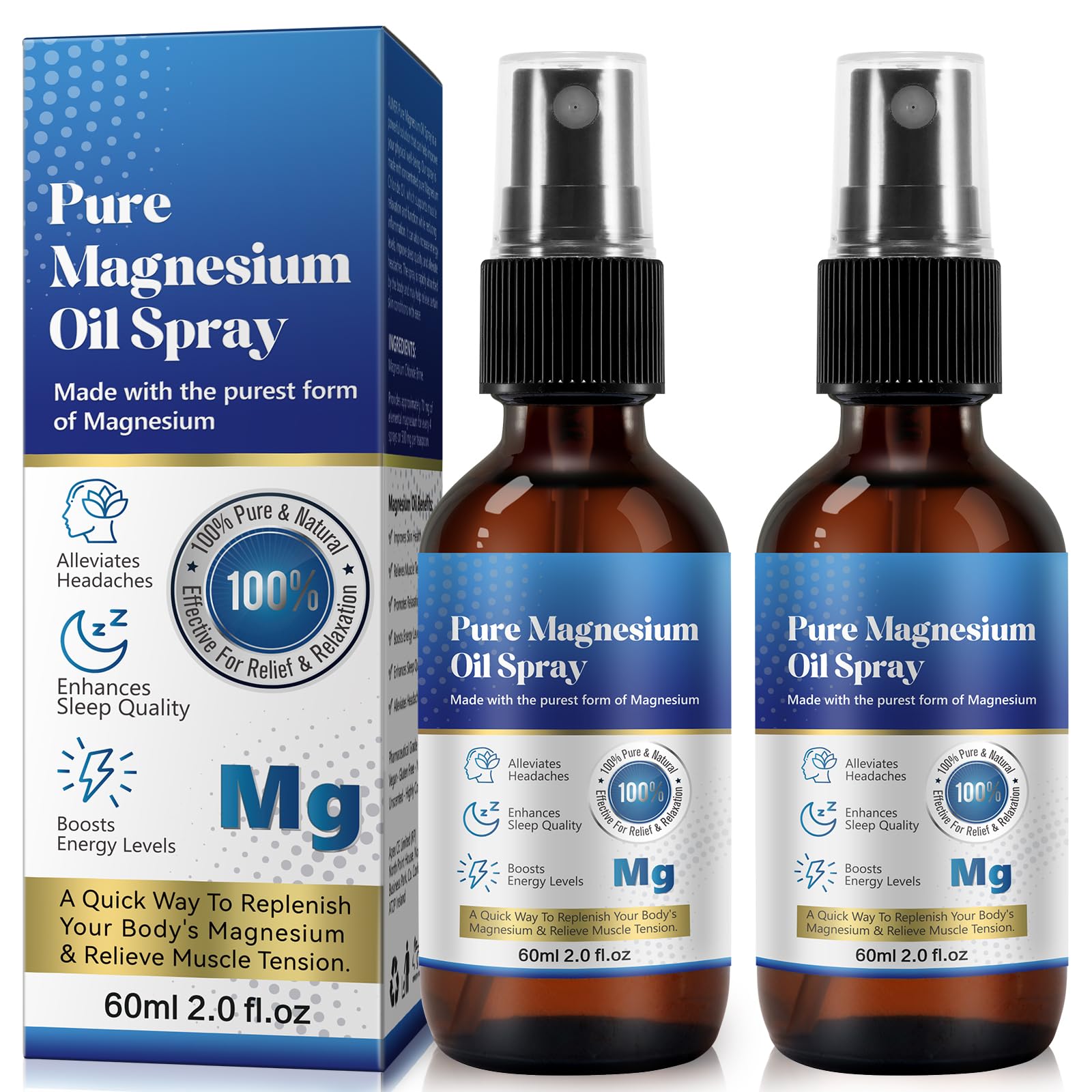 Foto 2 pulgar | Spray de Aceite de Magnesio 2 Piezas 100% Orgánico - Venta Internacional