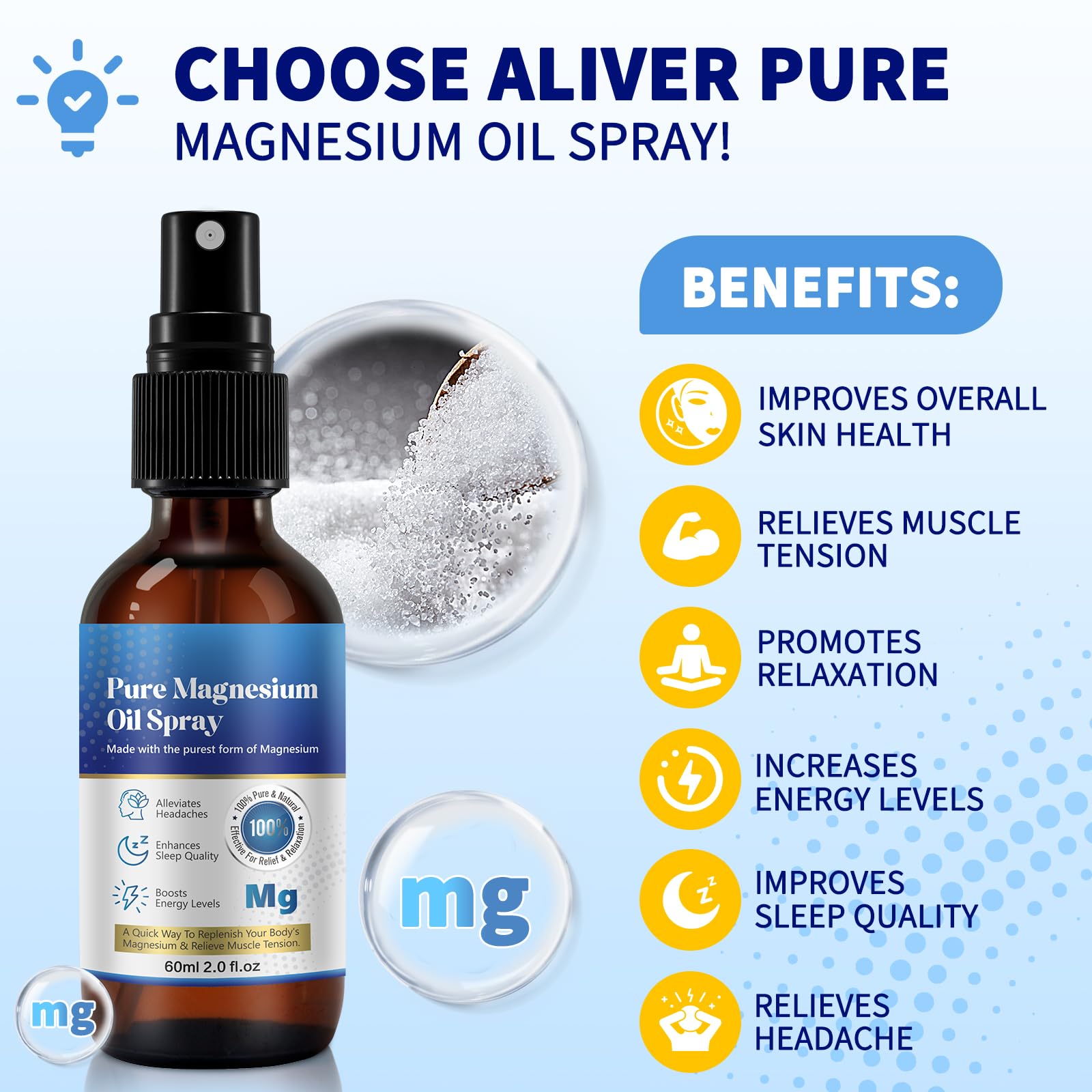 Foto 4 pulgar | Spray de Aceite de Magnesio 2 Piezas 100% Orgánico - Venta Internacional