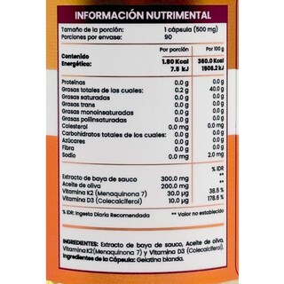 Foto 2 | Vitamina D3 + K2 90 Capsulas Flow.