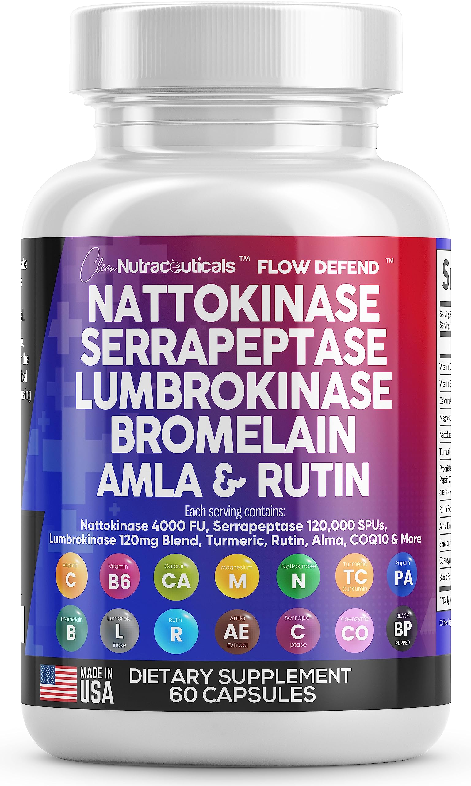 Foto 1 | Suplemento Clean Nutraceuticals Nattokinase 4000fu Serrapeptase - Venta Internacional.