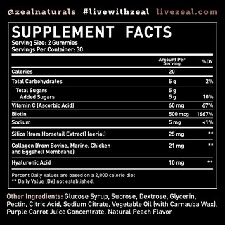 Foto 4 | Gomitas De Colágeno Zeal Naturals Con Vitamina C, Biotina Y Ha 60c - Venta Internacional.