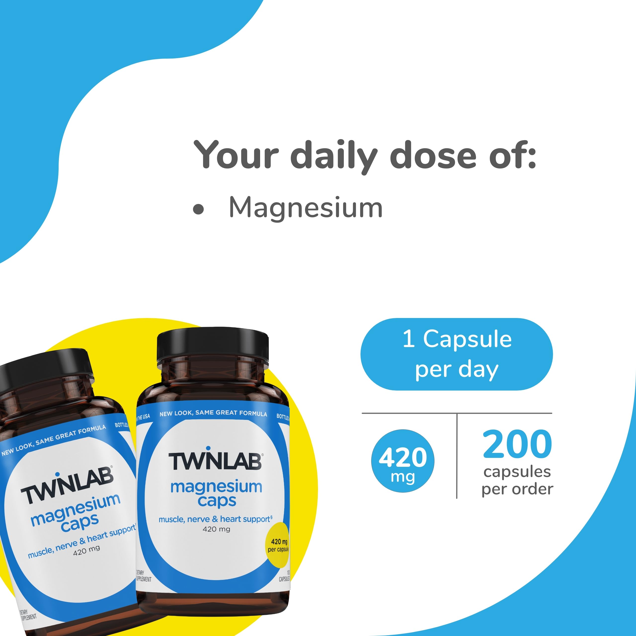 Foto 4 pulgar | Suplemento De Magnesio Twinlab Magnesium Caps 420 Mg 100 Unidades X2 - Venta Internacional.