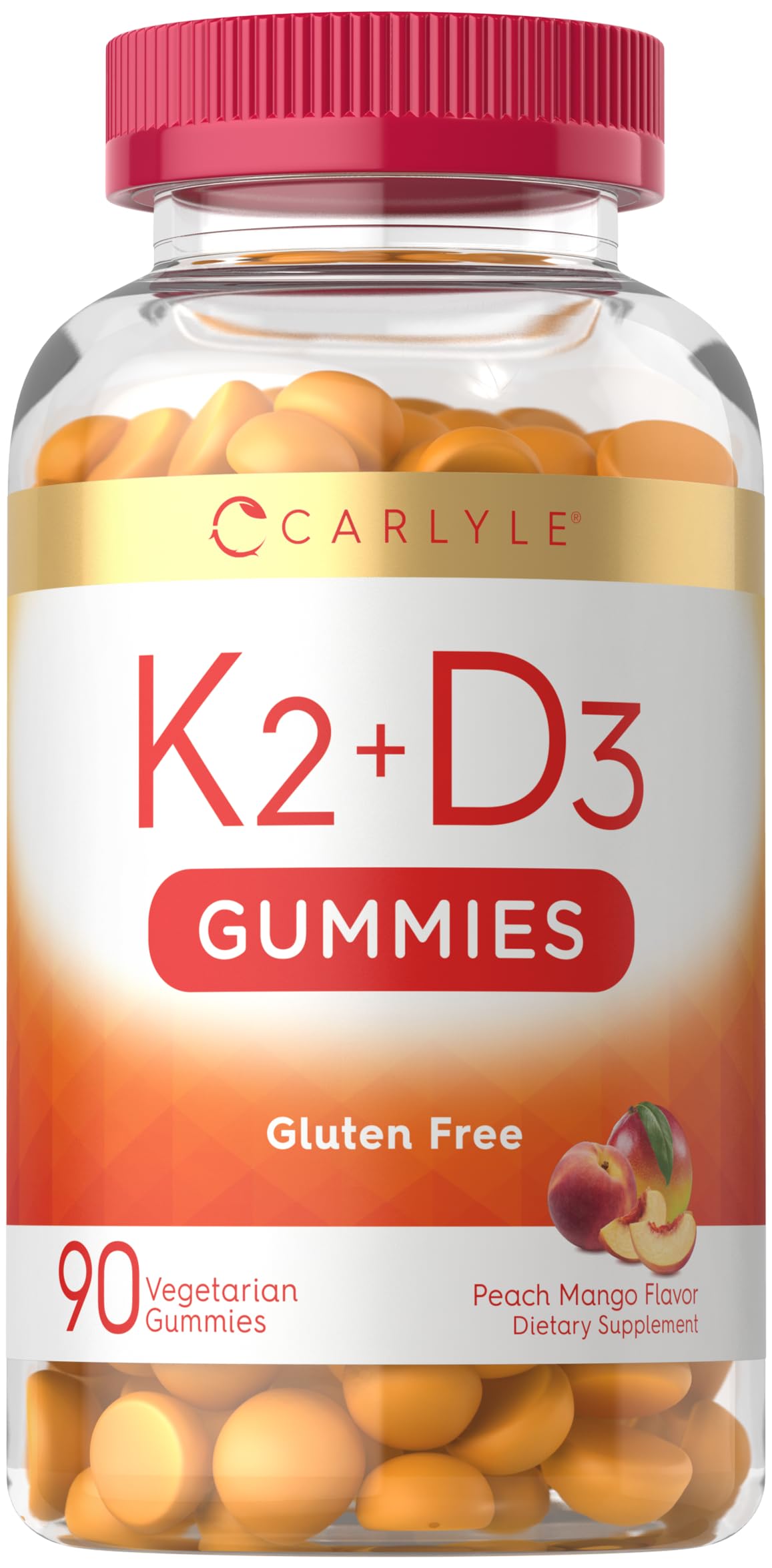 Suplemento Vitamínico Carlyle Vitamina D3 + K2 Gomitas 90 Unidades - Venta Internacional.