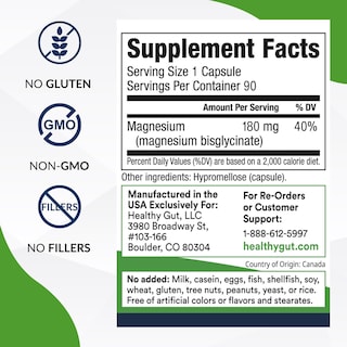 Foto 2 | Suplemento Healthy Gut Magnesium-hp 180 Mg 90 Porciones - Venta Internacional.