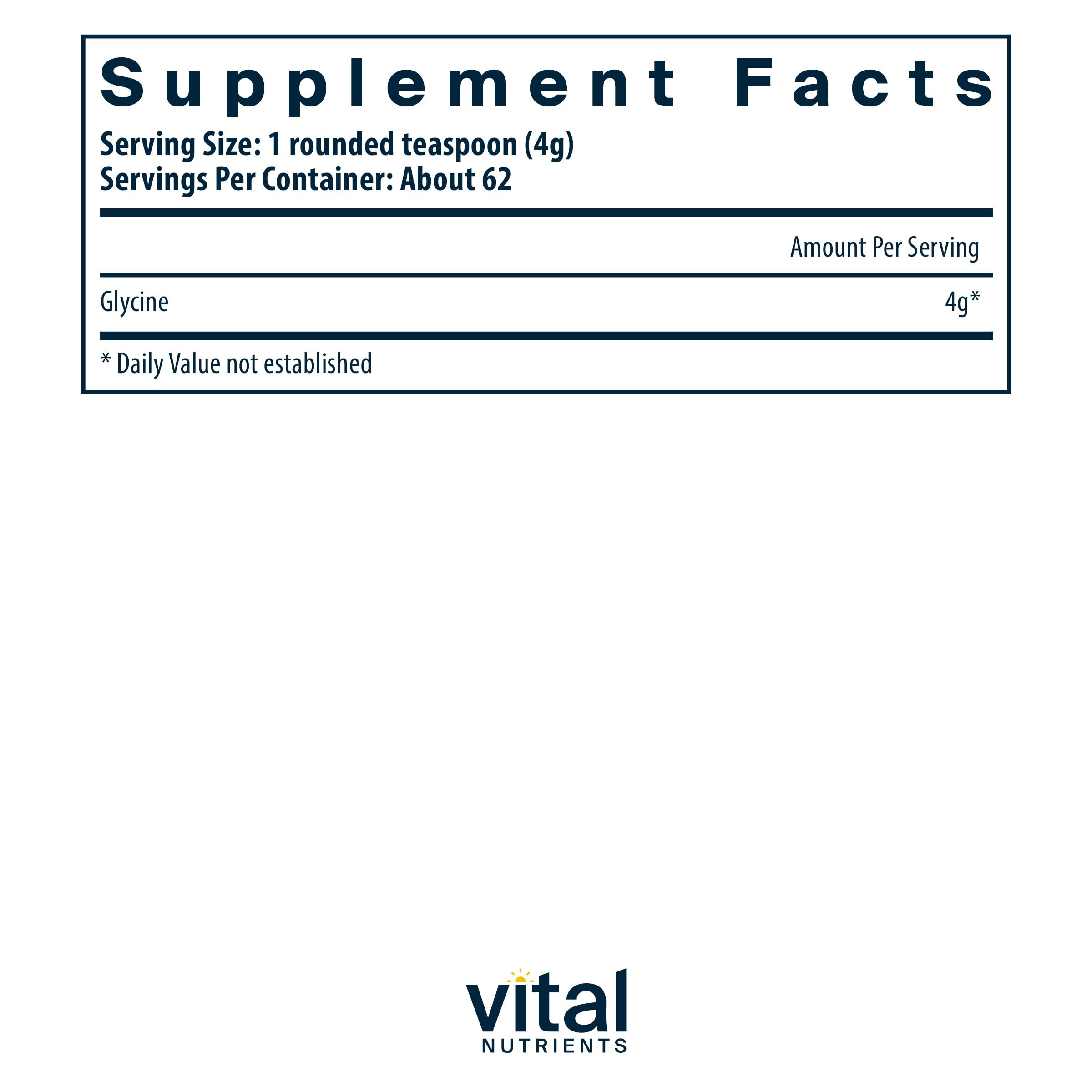 Foto 2 | Suplemento Vital Nutrients, Glicina En Polvo, 250 G, Vegetariano - Venta Internacional.