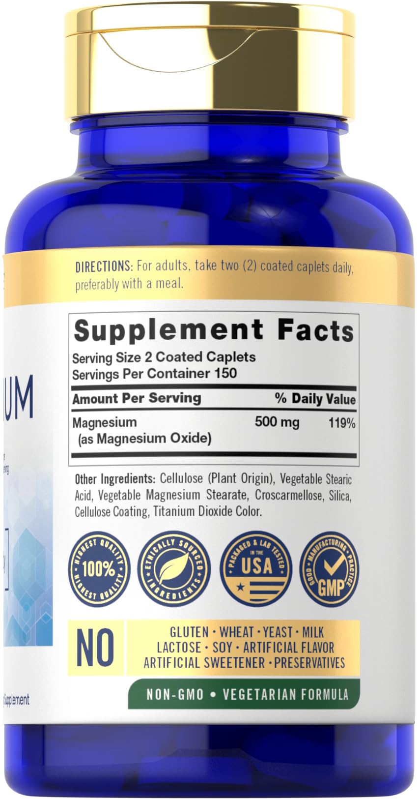 Foto 3 pulgar | Suplemento Carlyle Magnesium 500 Mg 300 Cápsulas Vegetariano - Venta Internacional.