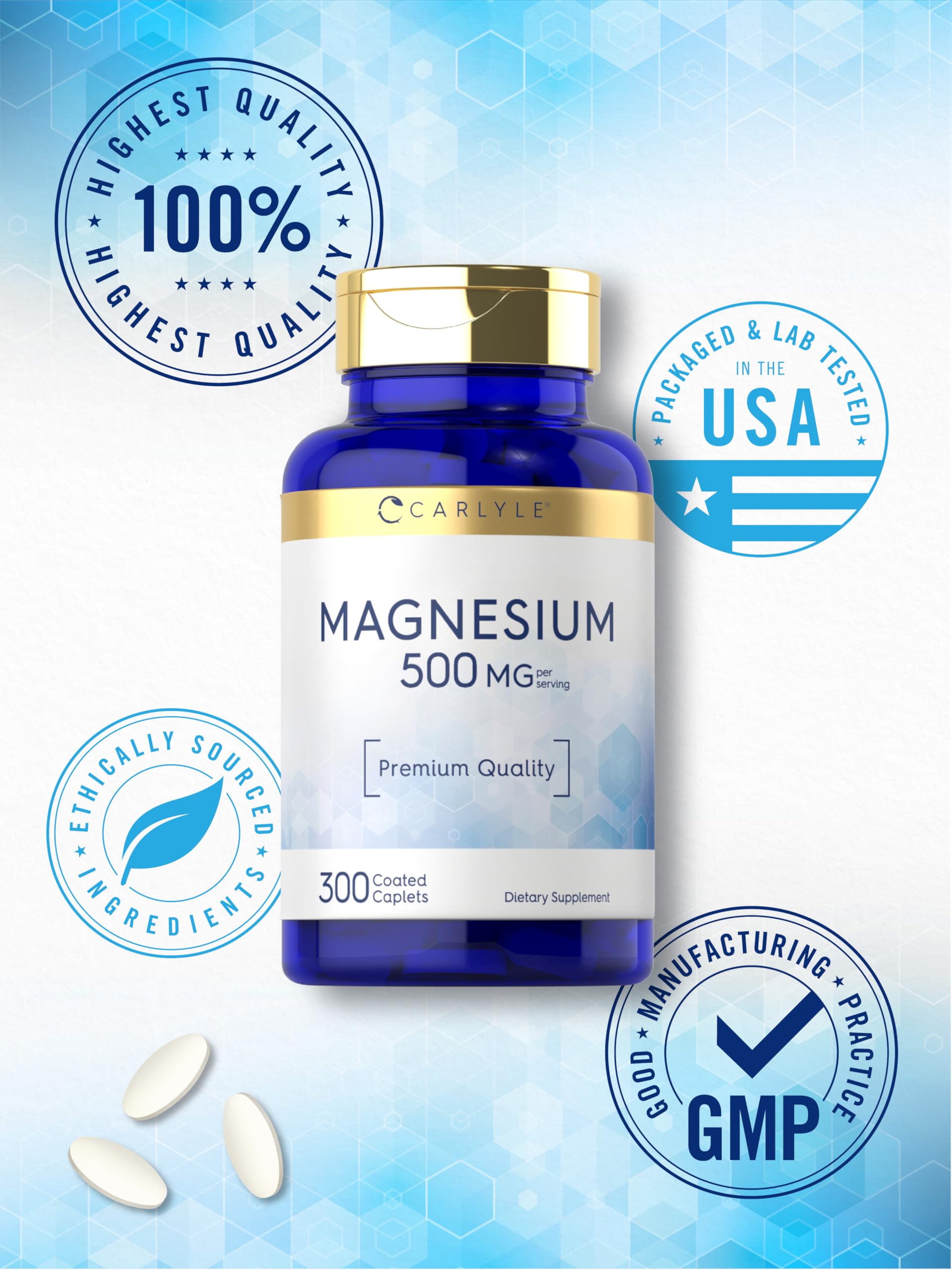 Foto 6 | Suplemento Carlyle Magnesium 500 Mg 300 Cápsulas Vegetariano - Venta Internacional.