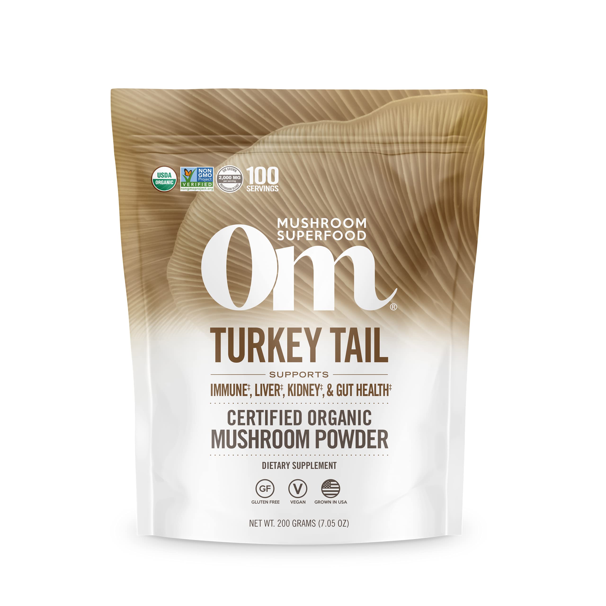 Foto 2 pulgar | Cola De Pavo Con Hongos Orgánicos Superfood Powder Om, 200 G - Venta Internacional.