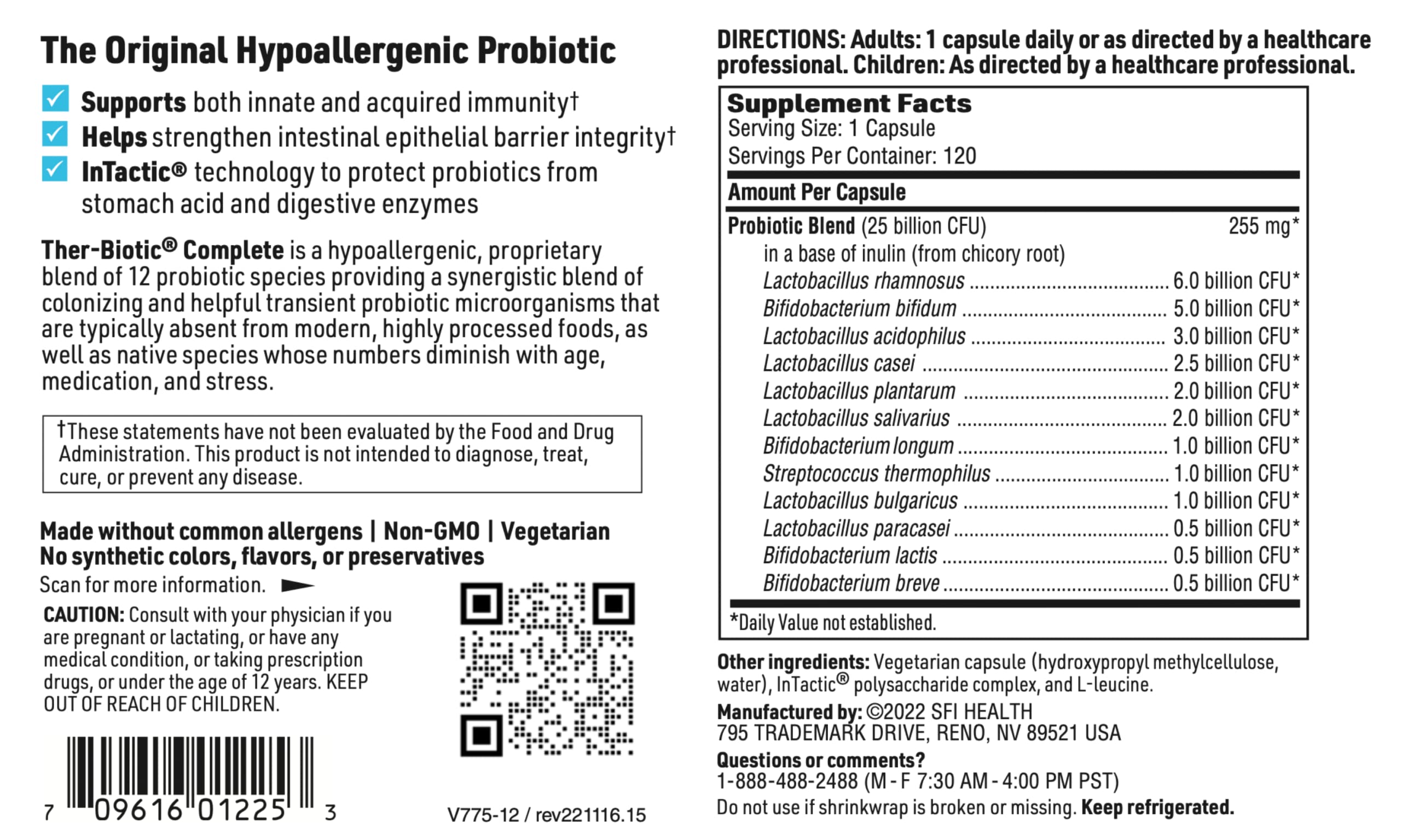 Foto 4 pulgar | Suplemento Ther-biotic Complete De Klaire Labs, 25 Mil Millones De Cfu - Venta Internacional.