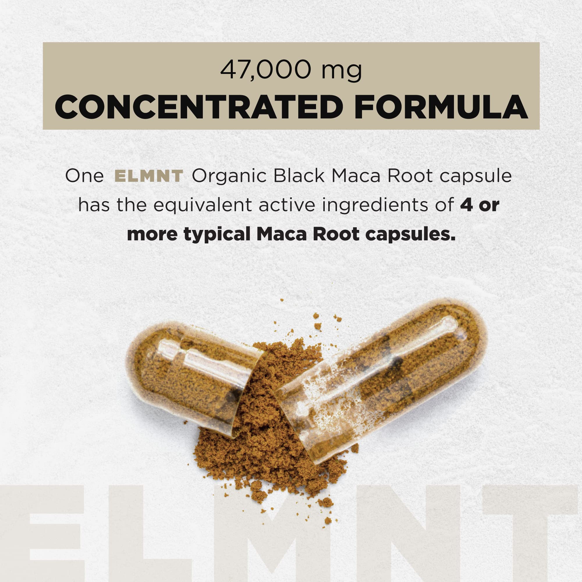 Foto 4 pulgar | Suplemento De Raíz De Maca Negra Orgánica Terra Elmnt 60 Cápsulas- Venta Internacional