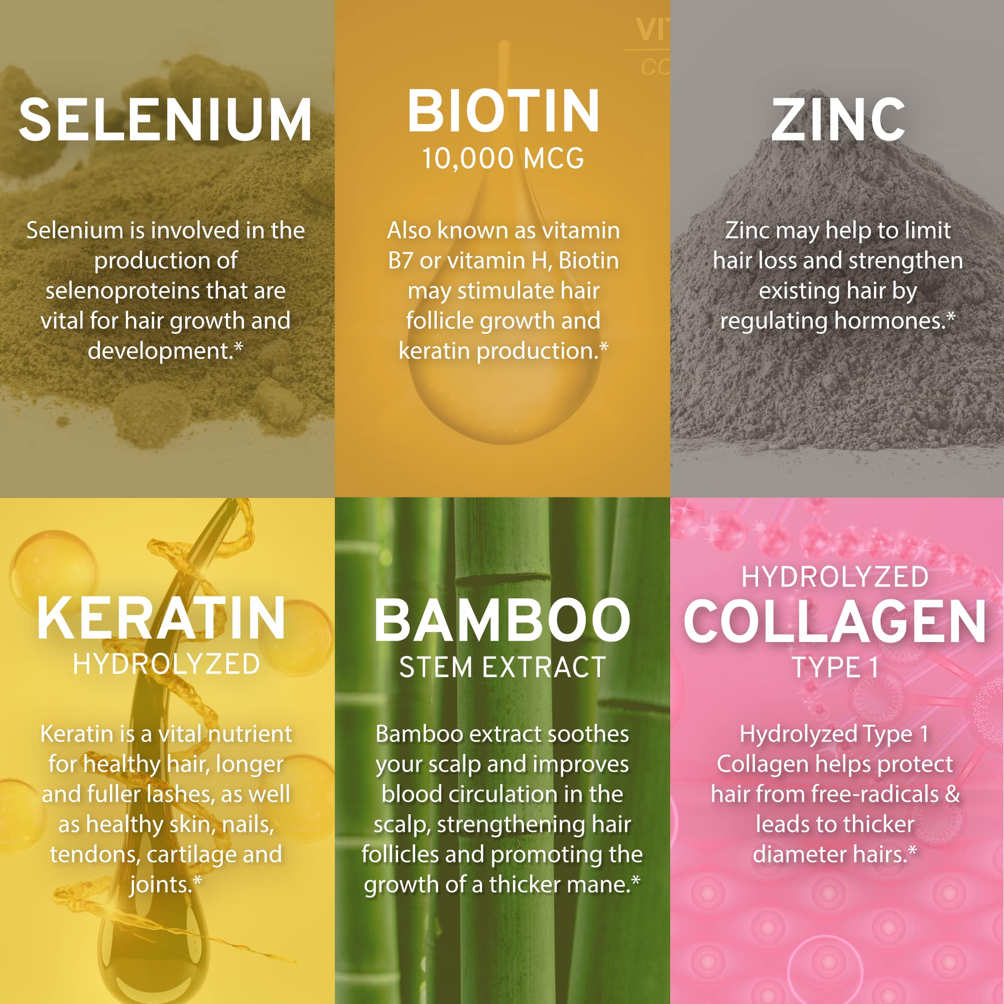 Foto 5 | Vitaminas Para El Crecimiento Del Cabello Trio Nutrition, Biotina, 10000 Mcg, 30 Días - Venta Internacional.