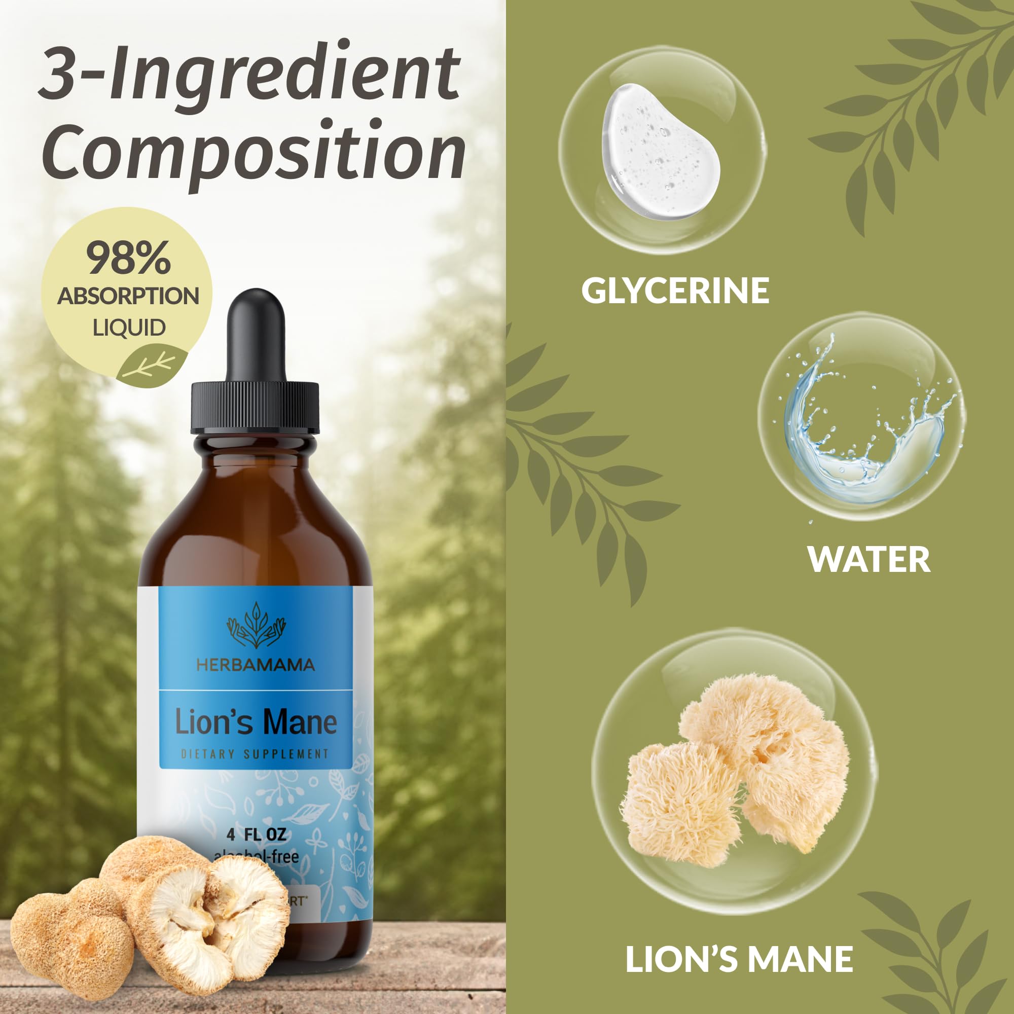 Foto 5 pulgar | Suplemento Herbamama Lions Mane Lions Mane Extract 120 Ml - Venta Internacional.