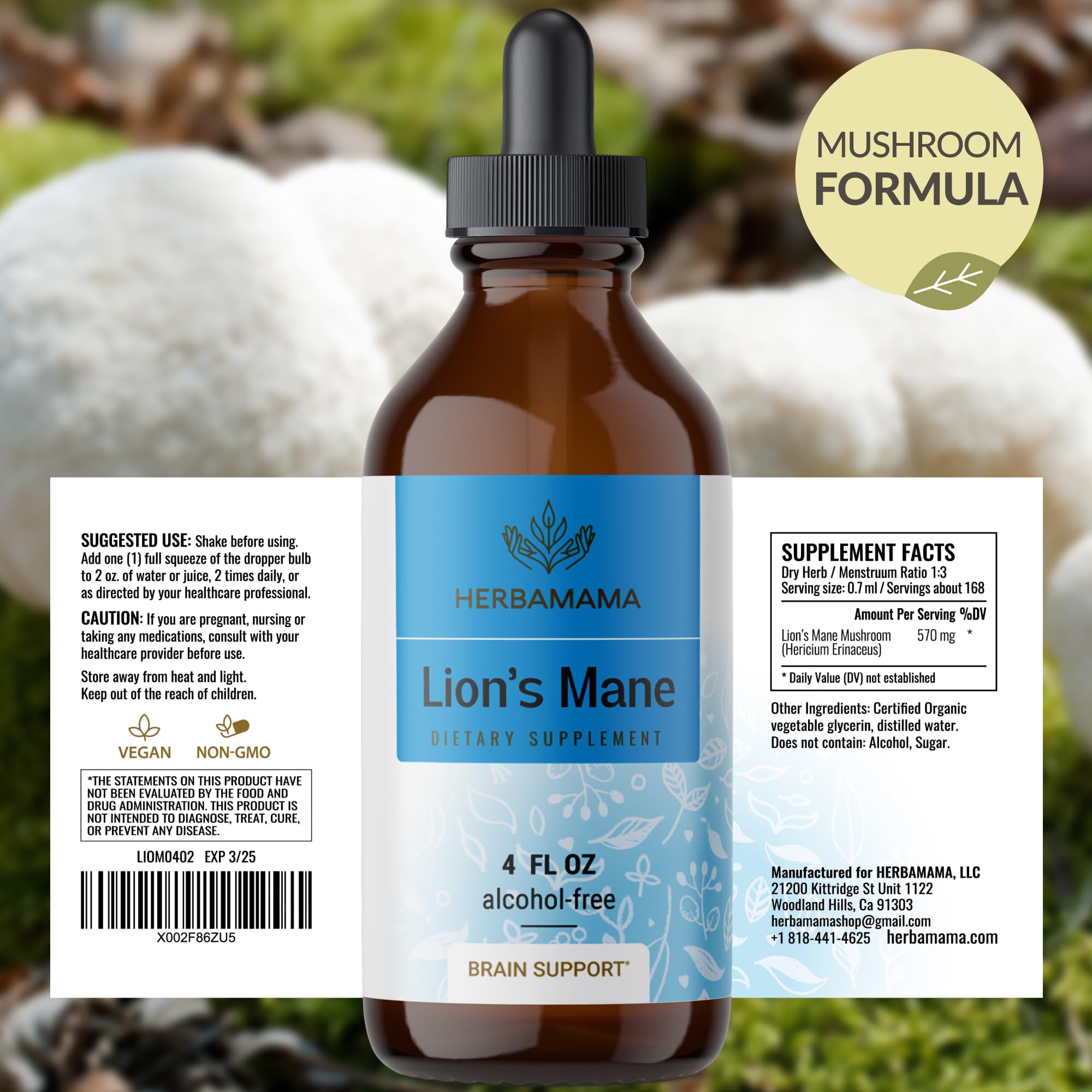 Foto 8 pulgar | Suplemento Herbamama Lions Mane Lions Mane Extract 120 Ml - Venta Internacional.