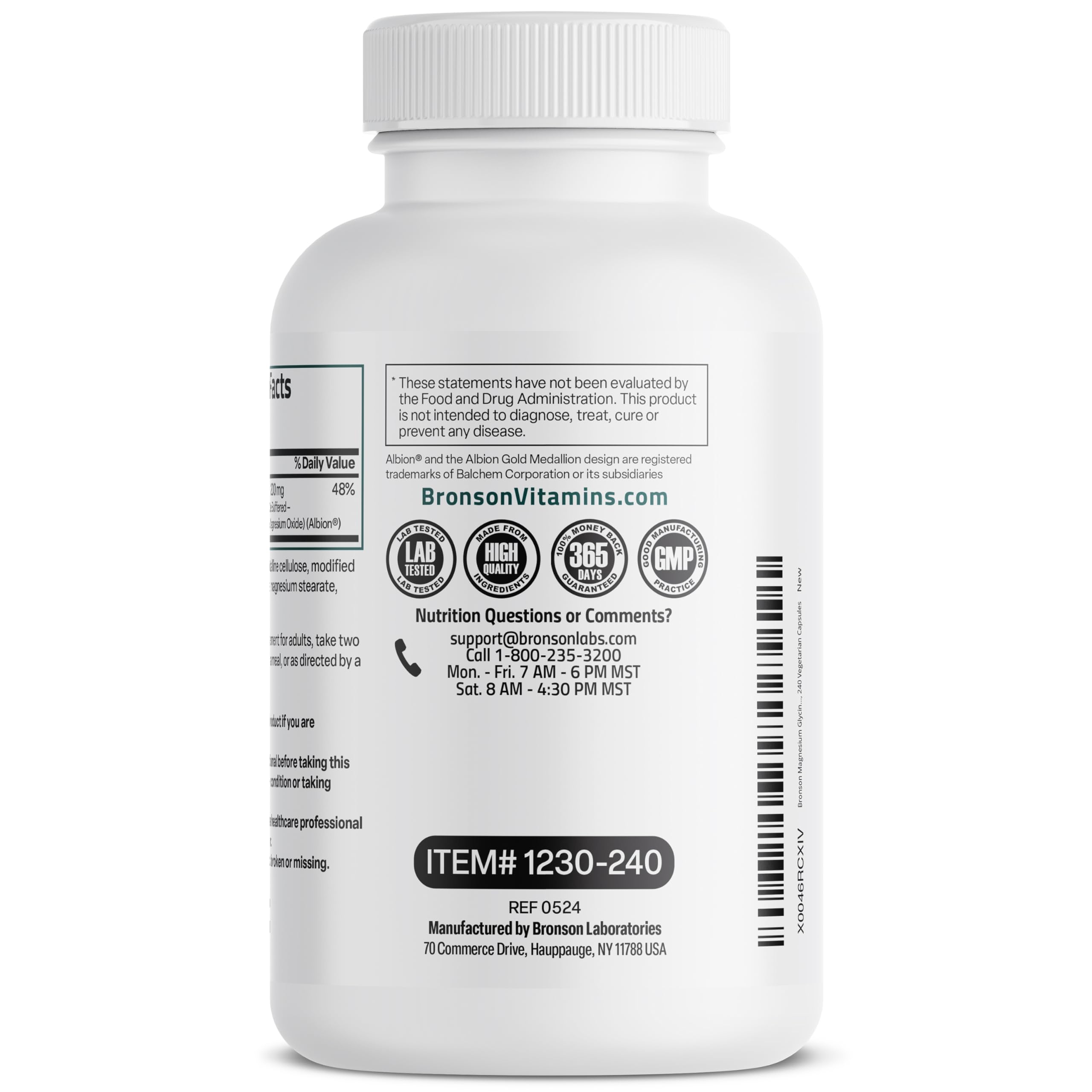 Foto 8 pulgar | Suplemento de Glicinato de Magnesio Bronson 200 mg 240 Cápsulas - Venta Internacional