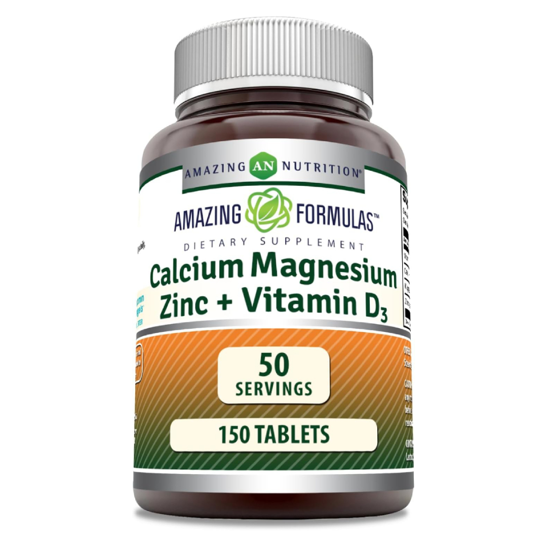 Foto 2 pulgar | Amazing Formulas Calcio Magnesio Zinc + Vitamina D3 Salud Osea Salud Ósea Función Muscular Metabolismo 150 Tabletas