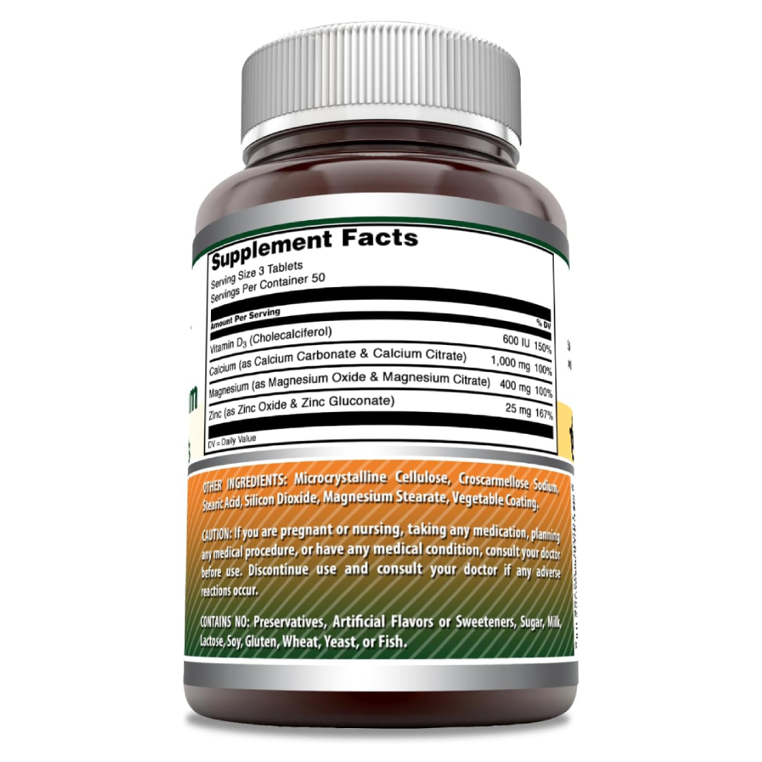 Foto 3 pulgar | Amazing Formulas Calcio Magnesio Zinc + Vitamina D3 Salud Osea Salud Ósea Función Muscular Metabolismo 150 Tabletas