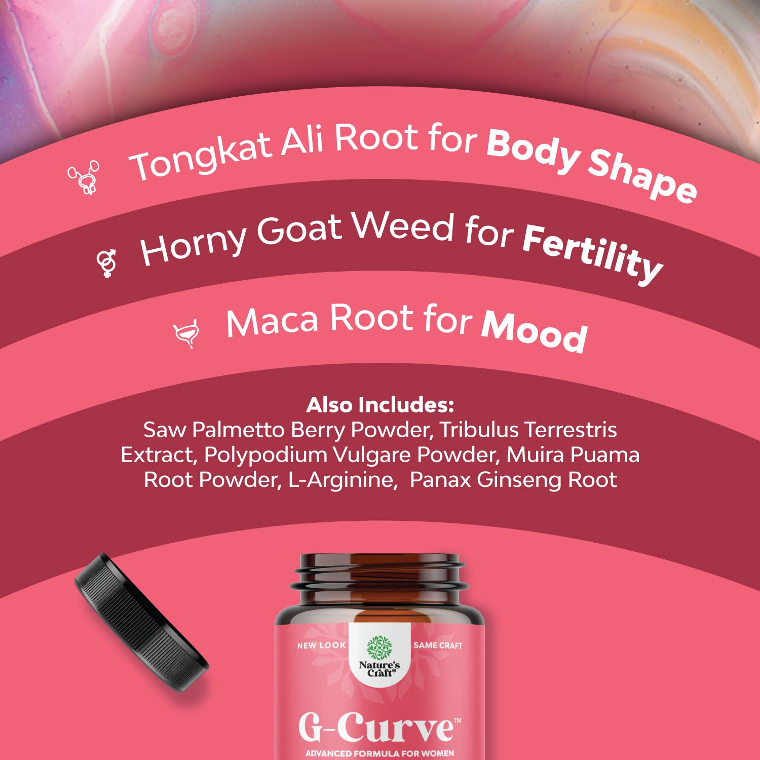Foto 4 | Suplementos: Potenciador De Glúteos G-curve De Natures Craft Y Pastilla Para Mamas - Venta Internacional.