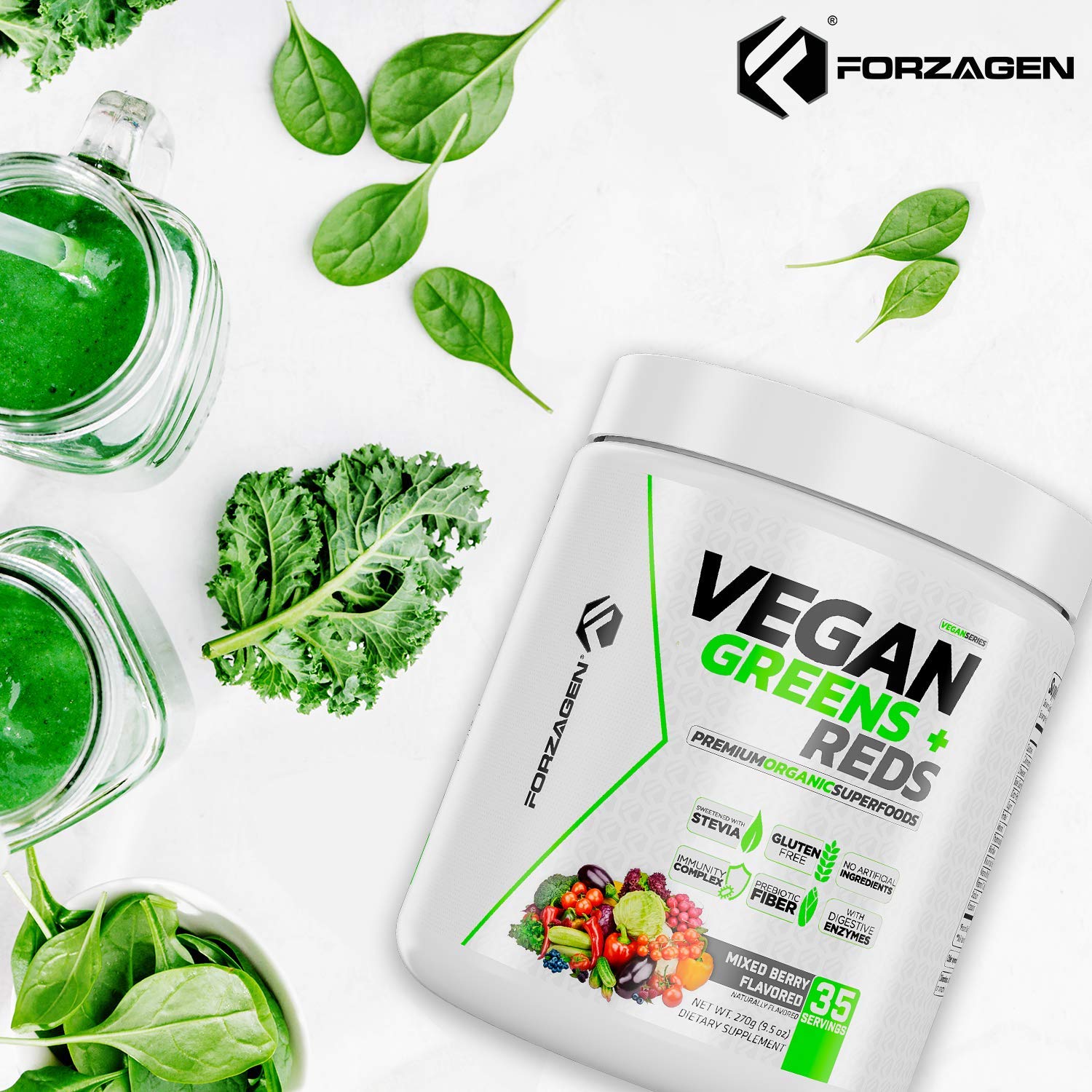 Foto 8 pulgar | Superalimento en Polvo Forzagen Vegan Greens & Reds 35 Porciones - Venta Internacional