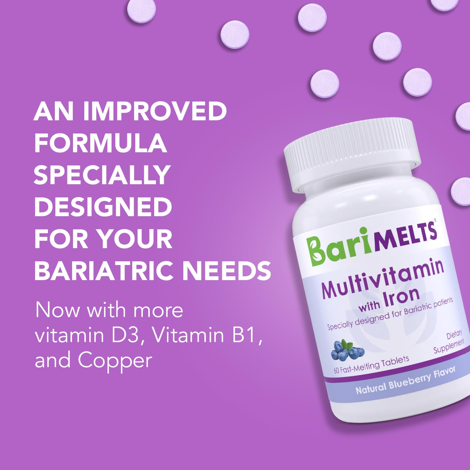 Foto 6 pulgar | Multivitamínico Bariátrico con Hierro BariMelts para 1 Mes de Suministro - Venta Internacional