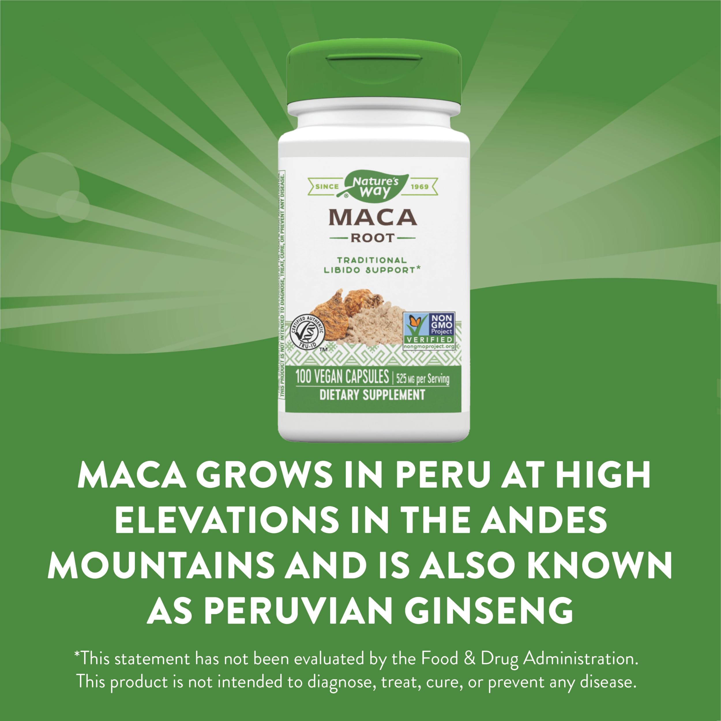 Foto 4 pulgar | Suplemento De Raíz De Maca De Nature's Way, 525 Mg, 100 Cápsulas - Venta Internacional.