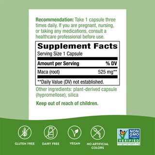 Foto 4 | Suplemento De Raíz De Maca De Nature's Way, 525 Mg, 100 Cápsulas - Venta Internacional.