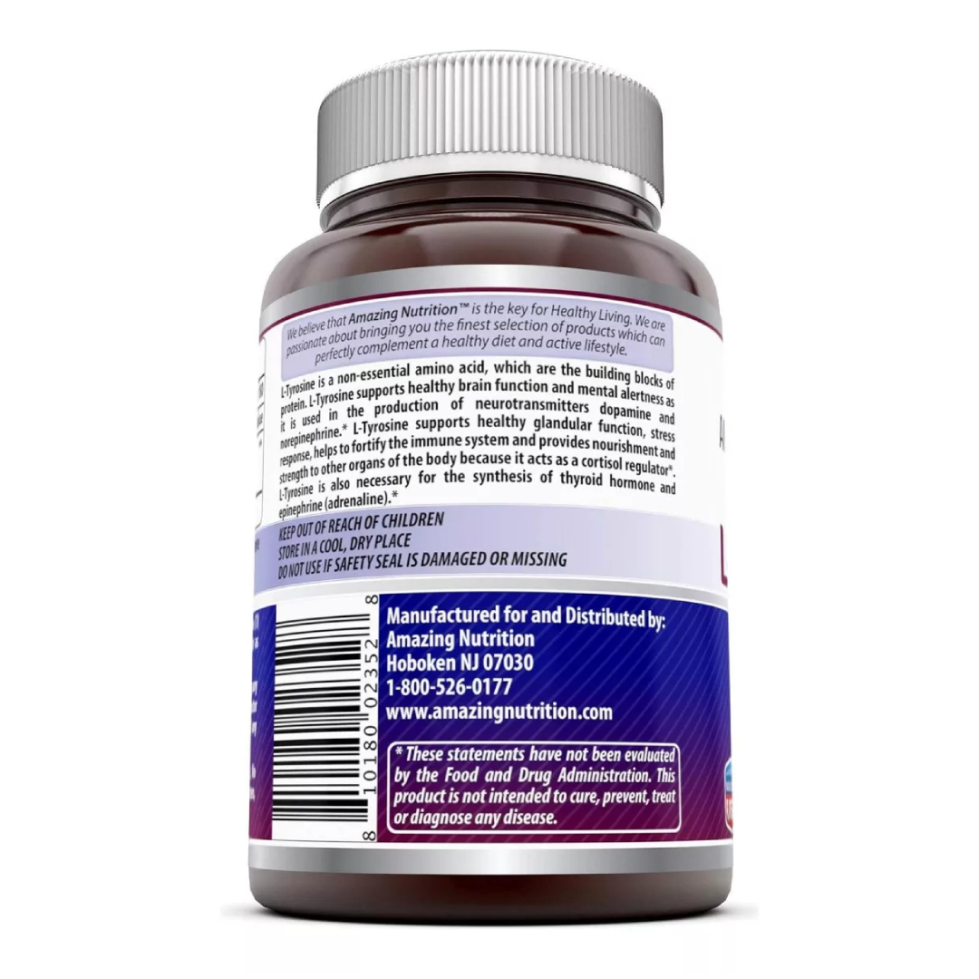 Foto 3 | Amazing Formulas L-tyrosine 500 Mg Estrés Estrés Y Mejora Del Estado De Ánimo 180 Cápsulas