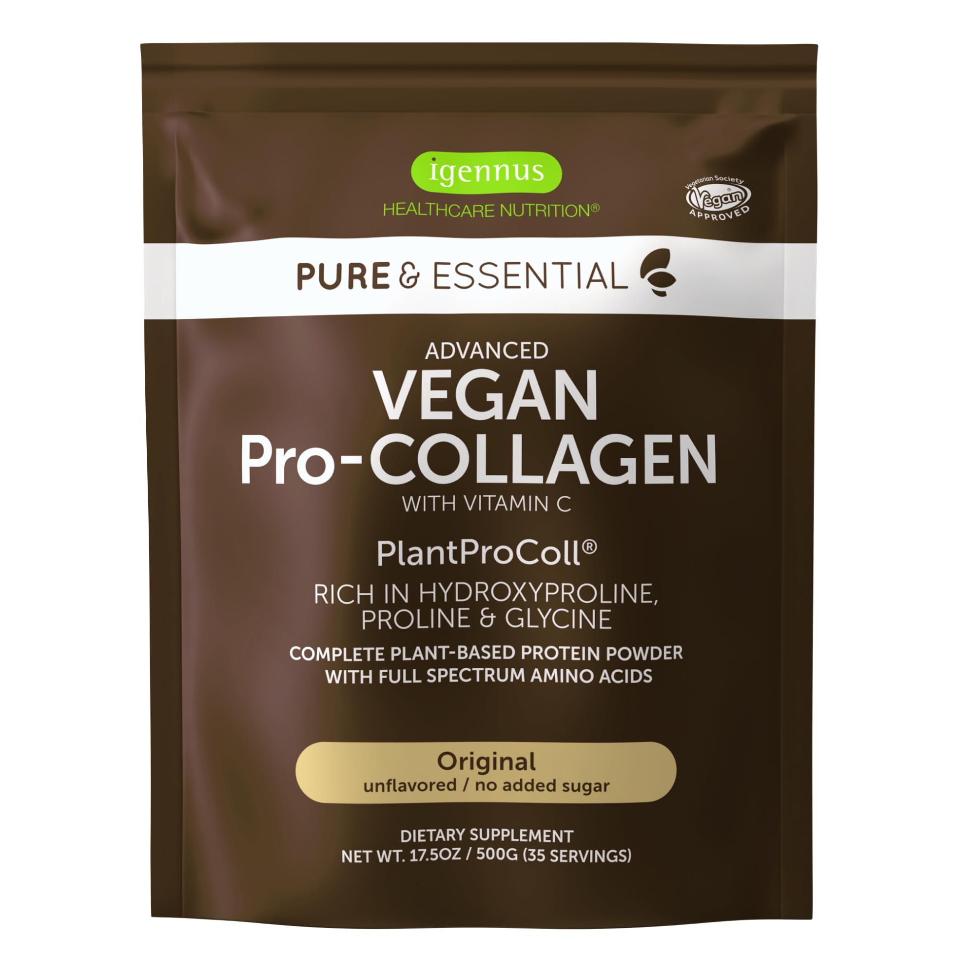 Péptido De Colágeno Vegano En Polvo Igennus Pure & Essential - Venta Internacional.